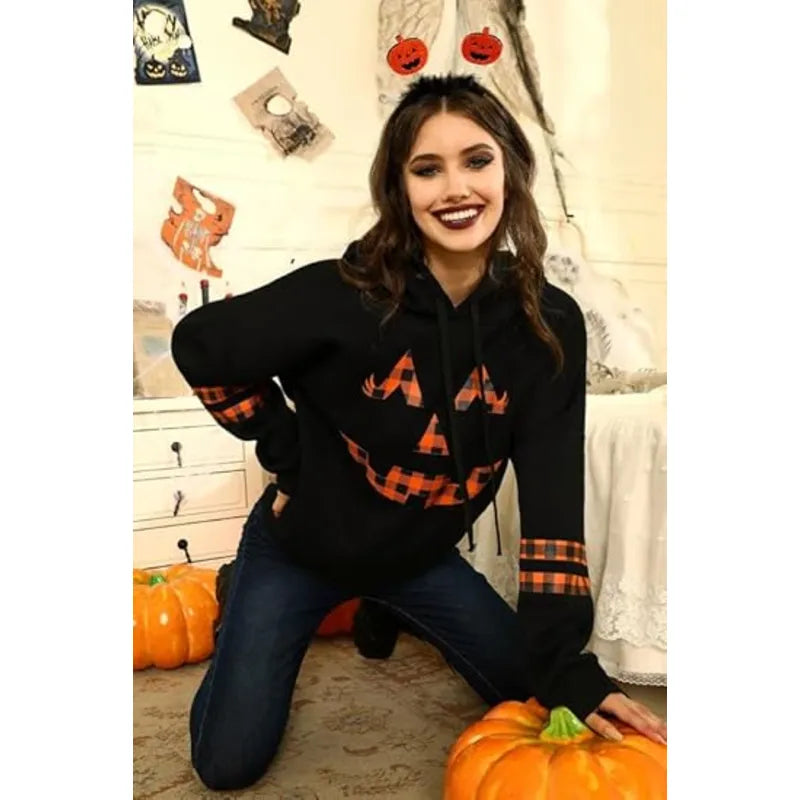 Spadehill Halloween Long Sleeve Pumpkin Hoodies