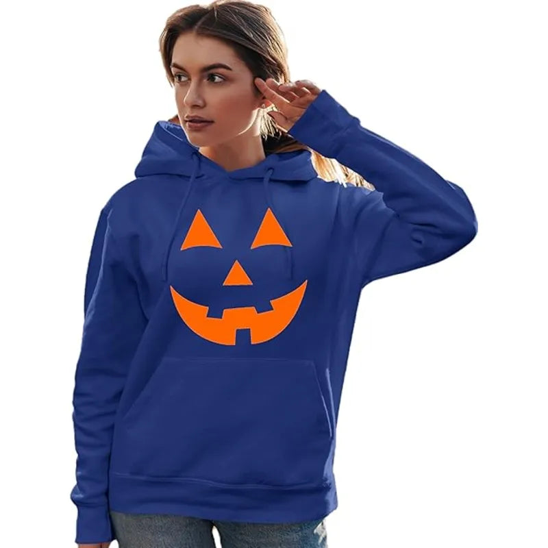 Pumpkin Face Go All Out Jack O Lantern Halloween Hoodie