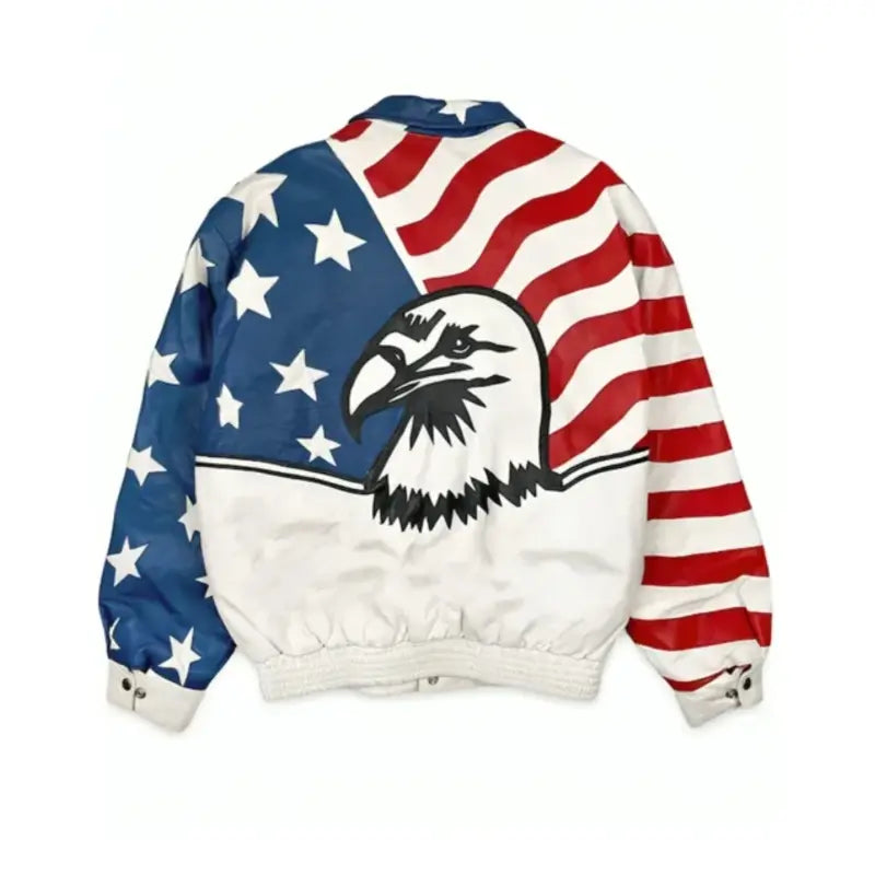 90 Day Fiance Happily Ever After Michael USA Flag Eagle Leather Jacket