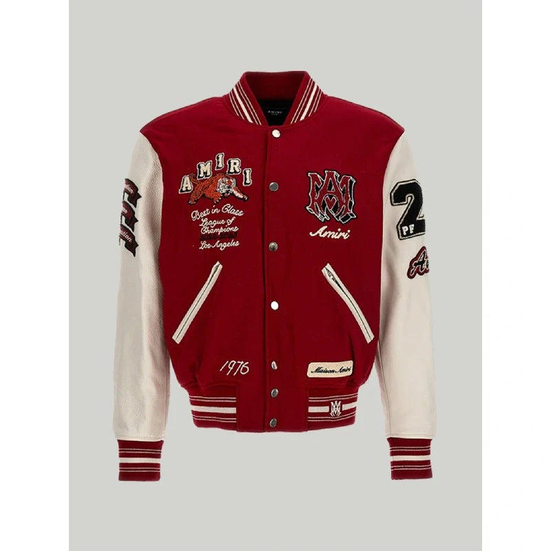 AMIRI Red Letterman Varsity Jacket
