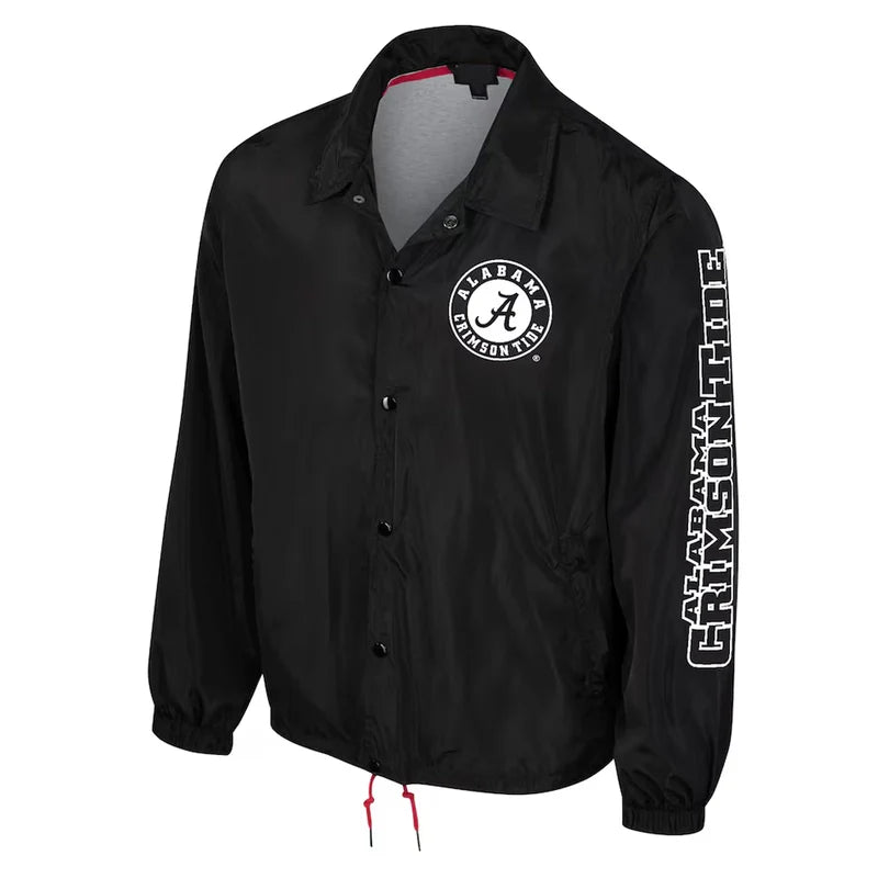 Alabama Crimson Black Full-Snap Coaches Jacket