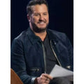 American Idol S22 Luke Bryan Blue Suede Jacket