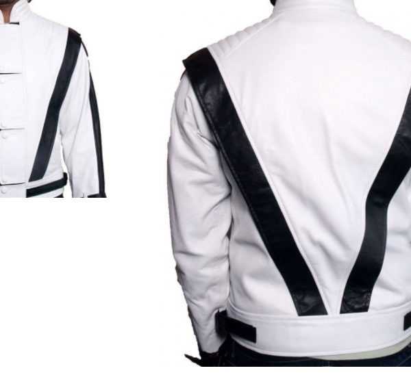 Michael Jackson Thriller White Leather Jacket