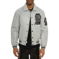 Avirex Dragons Grey Leather Jacket