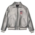 Avirex Metallic Grey Leather Jacket