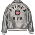 Avirex Metallic Grey Leather Jacket