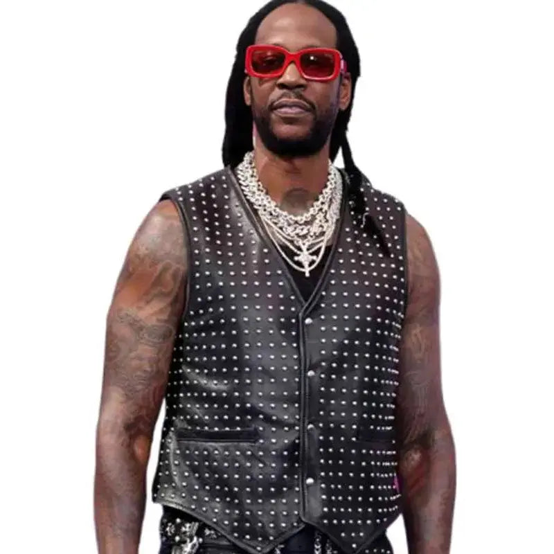 BET Awards 2024 2 Chainz Black Leather Vest