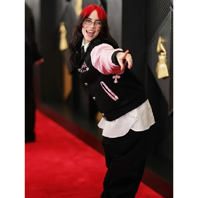 The 2024 Grammy Awards Billie Eilish Barbie Varsity Jacket