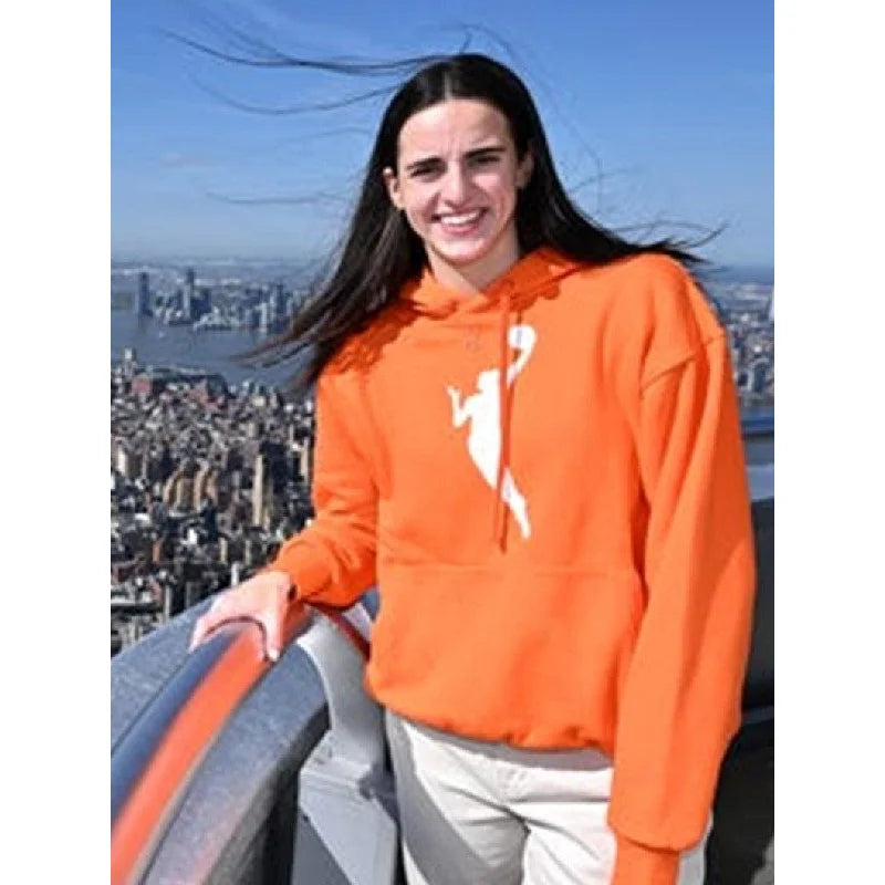Caitlin Clark Empire State Building Orange Hoodie