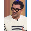Good Morning America Dan Levy White Striped Knit Sweater
