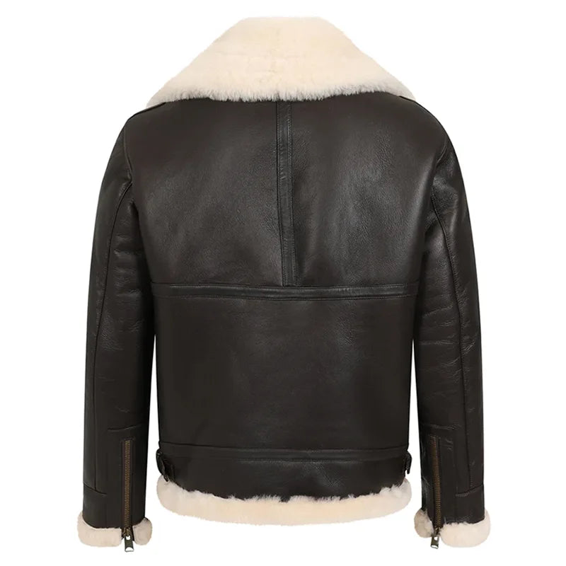 Dark Brown B3 Shearling Jacket For Mens