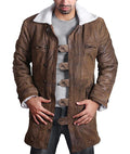 Distress Bane Real Leather Coat