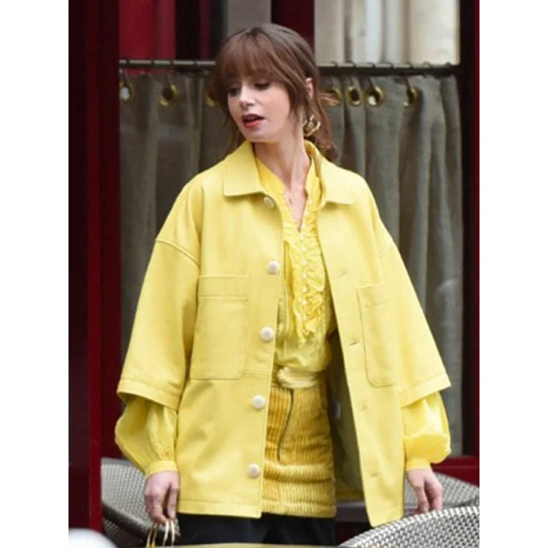 Emily In Paris S04 Lily Collins Yellow Jacket