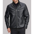 Faux Shearling Black Geniune Leather Black Jacket