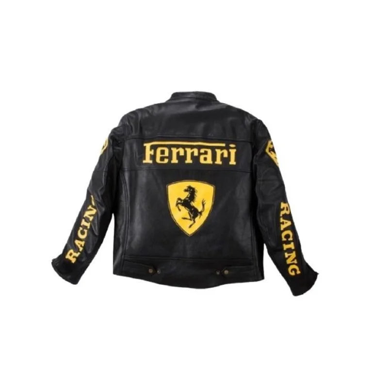 Ferrari Black Racing Leather Jacket