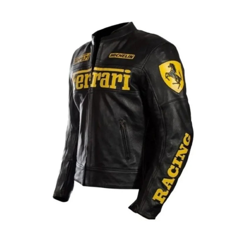 Ferrari Black Racing Leather Jacket