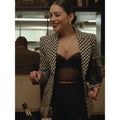French Girl Ruby Collins Black and White Houndstooth Blazer