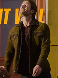 Glen-Powell-Hit-Man-2024-Green-Suede-Leather-Jacket