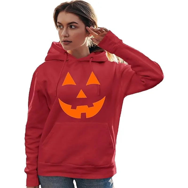 Go All Out Jack O Lantern Pumpkin Face Halloween Hoodie