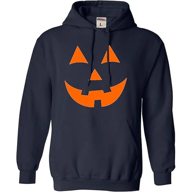 Go All Out Jack O Lantern Pumpkin Face Halloween Hoodie