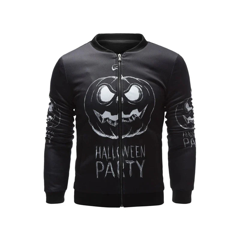 Halloween Party Black Cotton Bomber Jacket