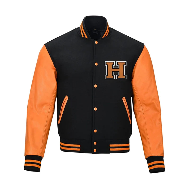 Halloween Pumpkin Black and Orange Bomber Jacket