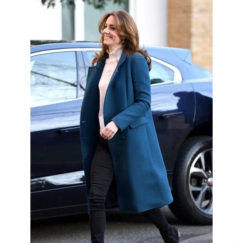 Kate Middleton Teal Blue Trench Coat
