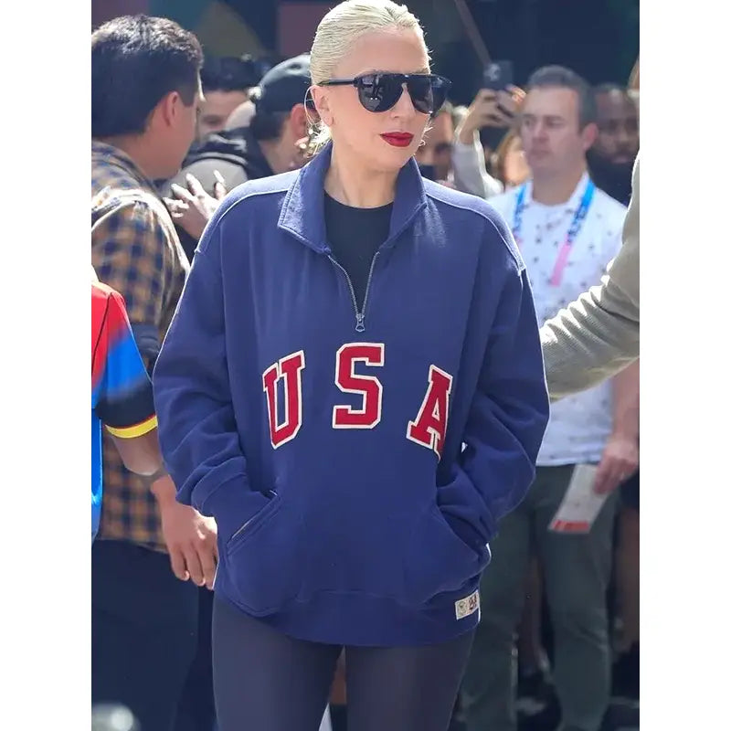 Lady-Gaga-USA-2024-Olympics-Half-Zip-Jacket