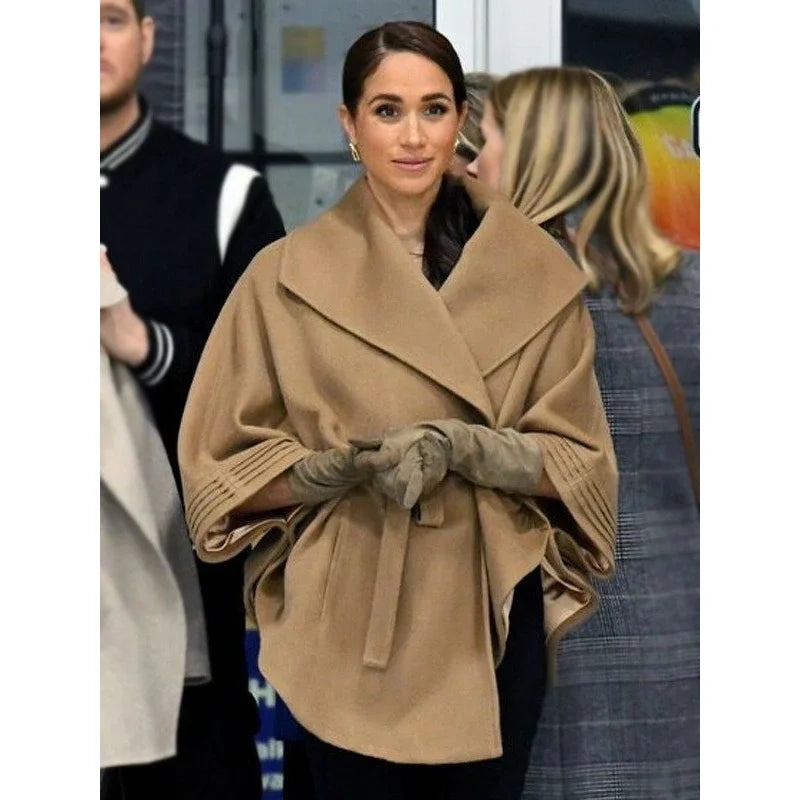 Meghan Markle Sentaler Cape Wool Coat