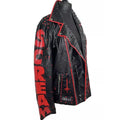 Studded Rock Goth Punk Style Black and Red Leather Jacket