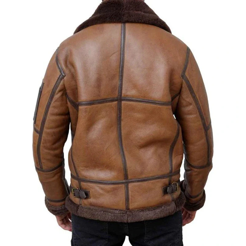 Stylish Leather Aviator Jacket For Men