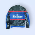 Marlboro Blue and Navy Leather Biker Jacket