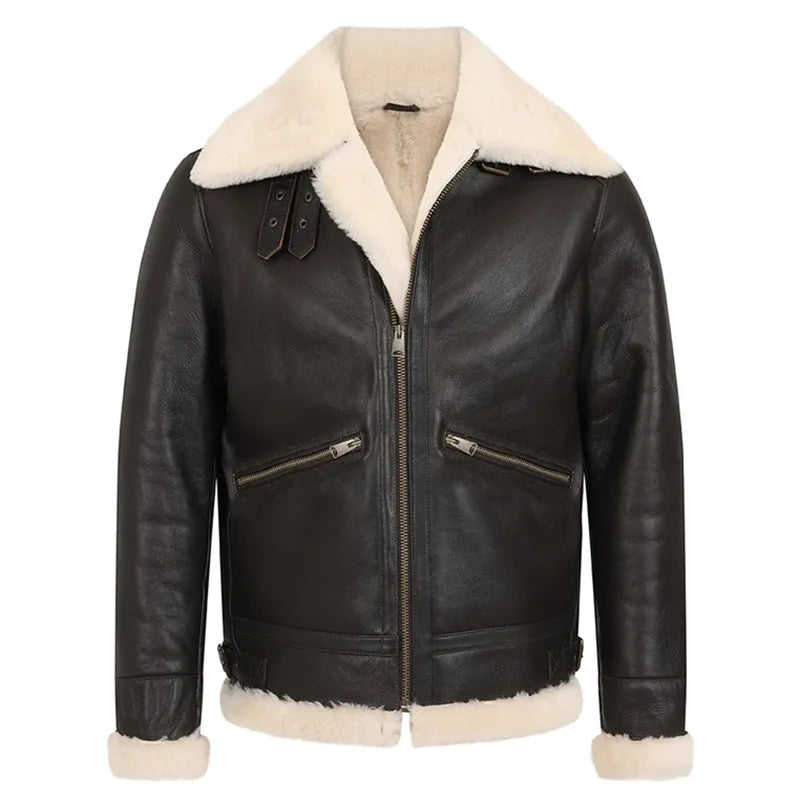 Dark Brown B3 Shearling Jacket For Mens