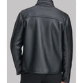 Faux Shearling Black Geniune Leather Black Jacket