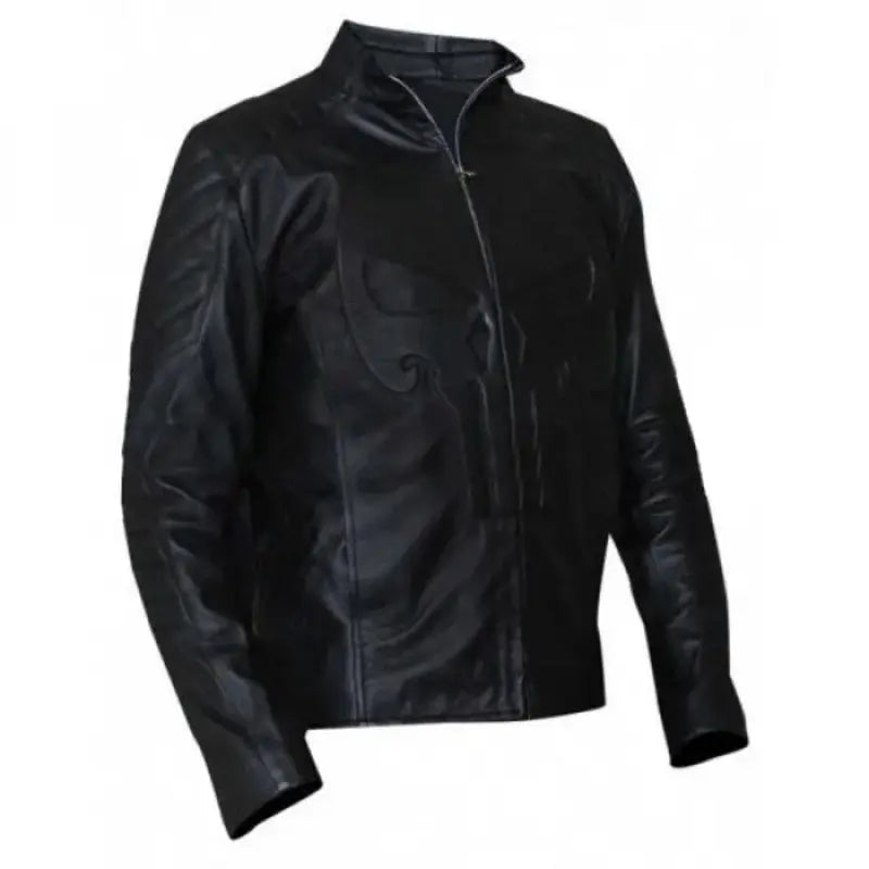 Punisher Skull Black Leather Men’s Jacket