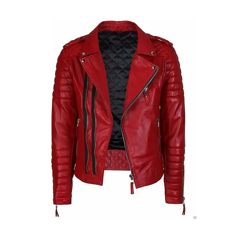 Quilted Biker Leather Men’s Jacket