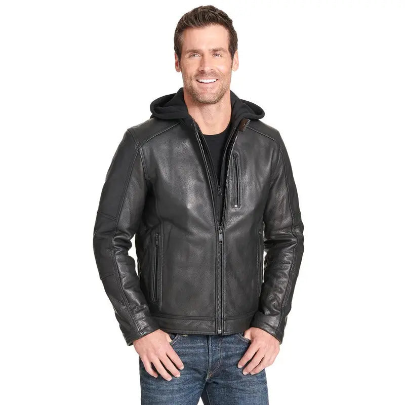 Mens Thinsulate Cycle Leather Jacket