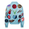 NBA Collage Carolina Blue Leather Varsity Jacket