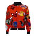NBA Collage Orange Varsity Jacket