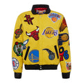 NBA Collage Yellow Varsity Jacket