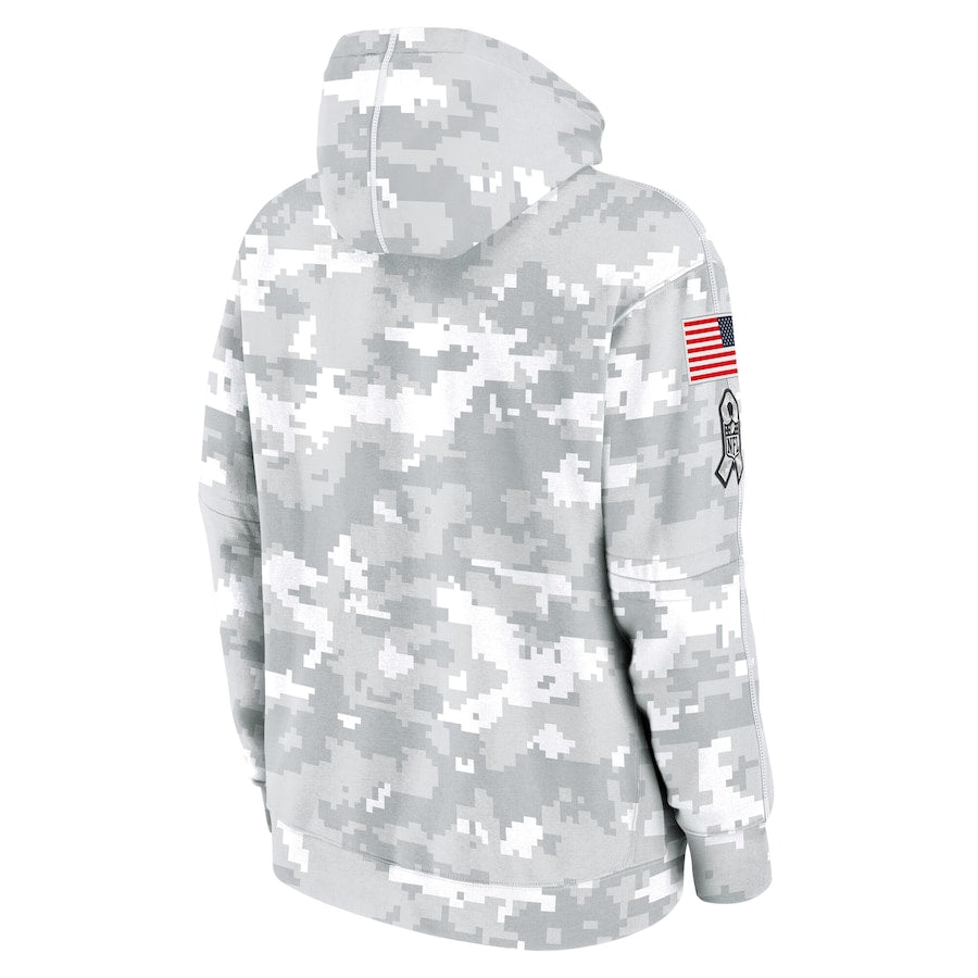 NFL Las Vegas Raiders Nike Arctic Camo Salute to Service Club 2024 Pullover Hoodie