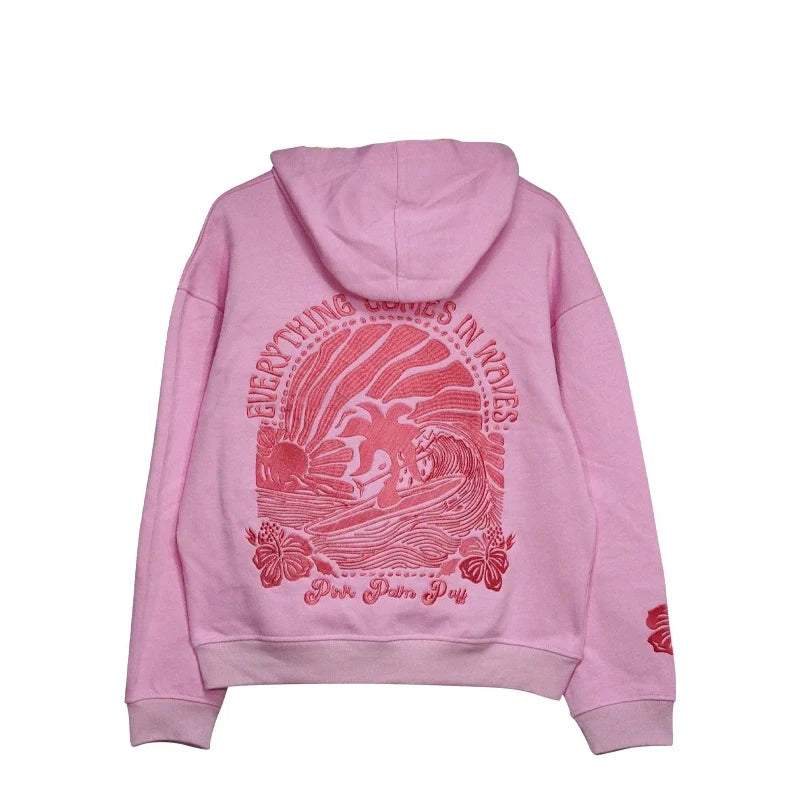 Palm Puff Pullover Pink Hoodie