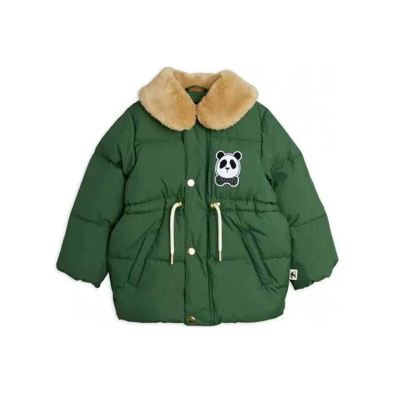 Panda Patch Green Puffer Jacket