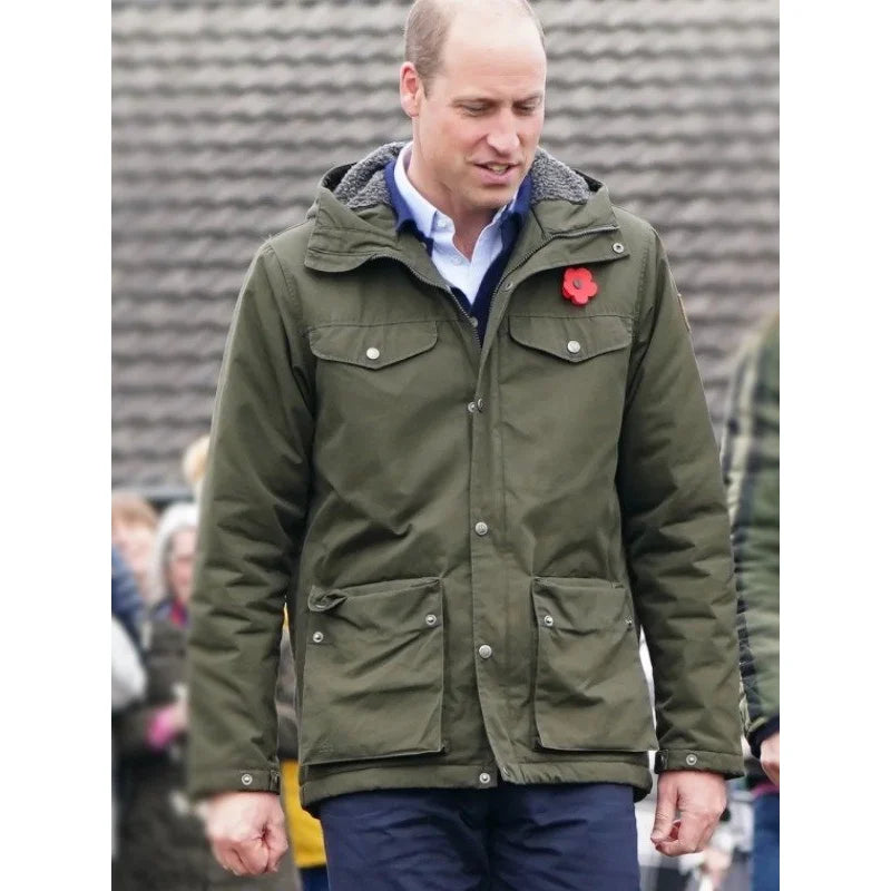 Prince William’s Scotland  Hooded Green Jacket