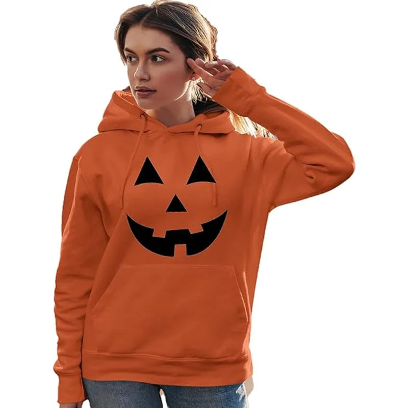 Pumpkin Face Go All Out Jack O Lantern Halloween Hoodie For Men & Women