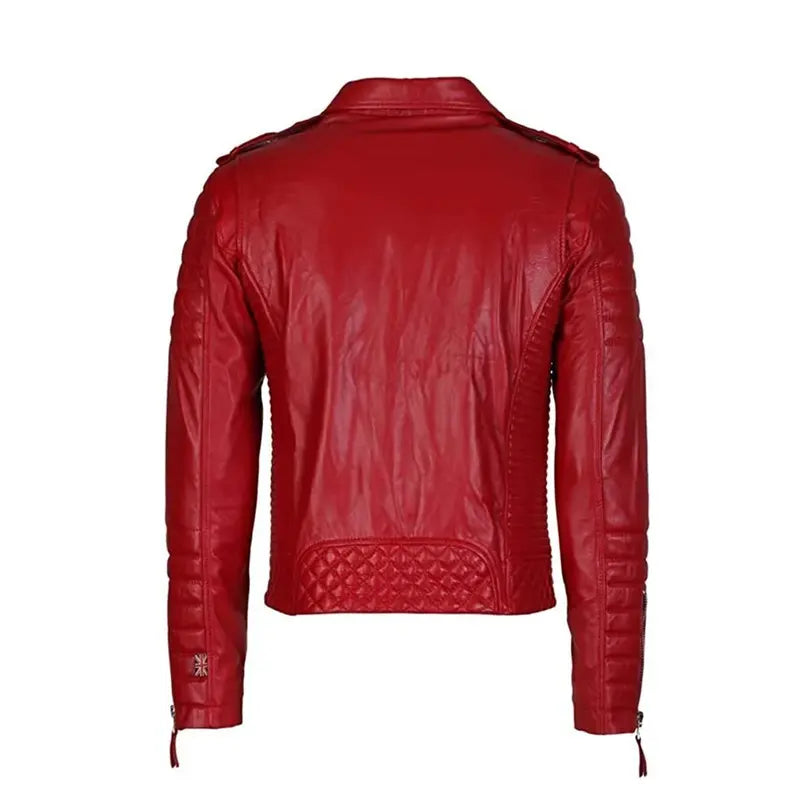 Quilted Biker Leather Men’s Jacket