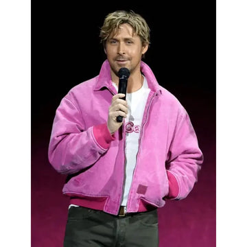 Barbie 2023 Ryan Gosling Pink Bomber Jacket