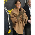 Meghan Markle Sentaler Camel Brown Cape Coat