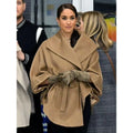 Meghan Markle Sentaler Camel Brown Cape Coat