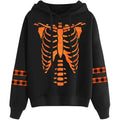 Spadehill Halloween Long Sleeve Pumpkin Skeleton Pullover Hoodies